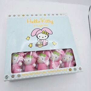 Hello Kitty Sanrio Easter Pink Bunny 10 Decorative String‎ Lights RARE Vintage